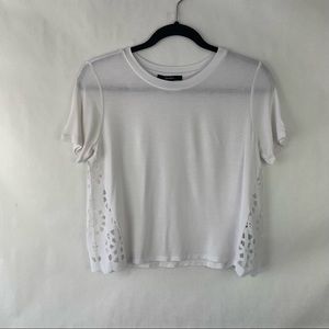 Forever 21 Crop top w/ side cut-out detailing White Size M